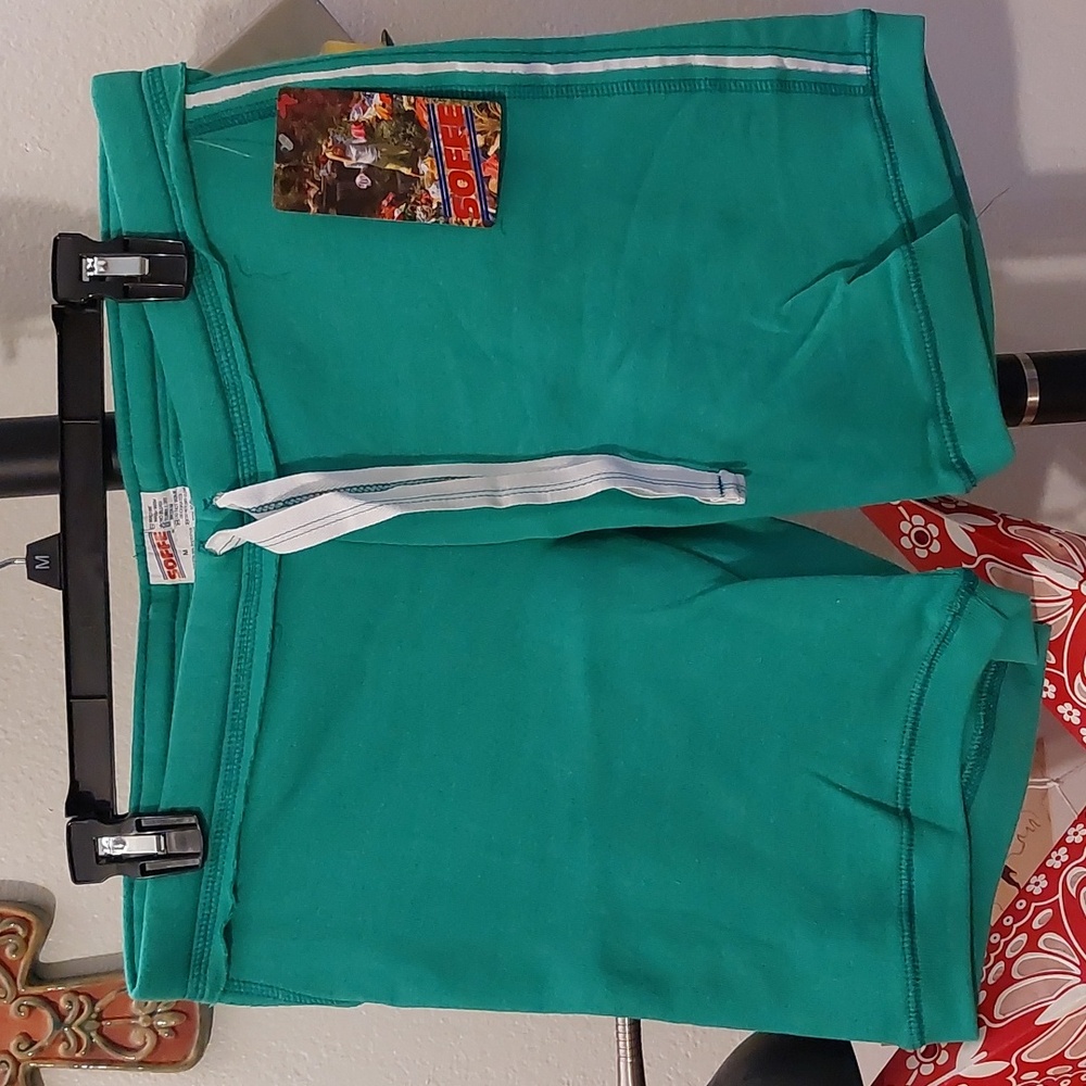 Soffe green and white long shorts